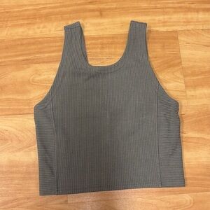 Lululemon Size 2 Ribbed Softstreme Olive Crop Top